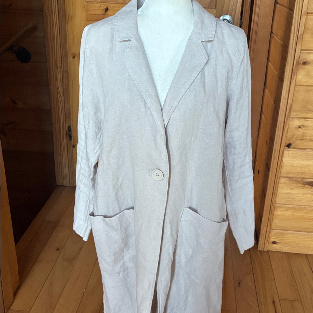 Linen long line jacket - Picture 4 of 10